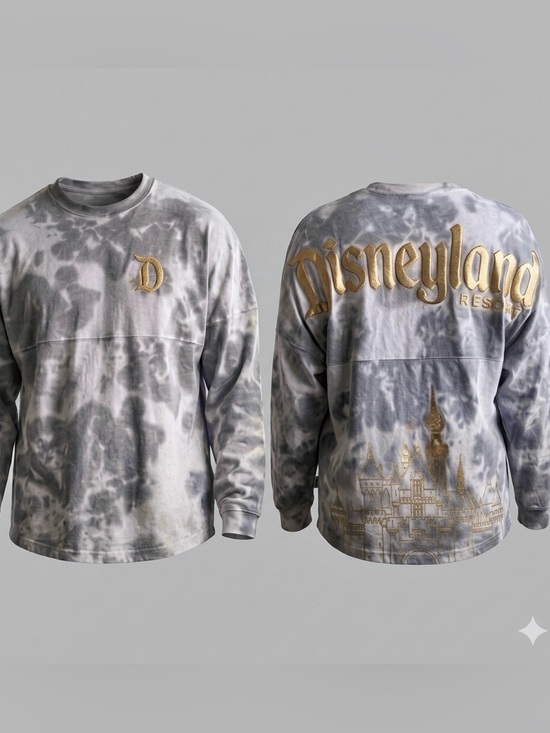 Disney Other - NWOT Disneyland Resort Spirit Jersey Grey Tie Dye Gold Castle Edition Large